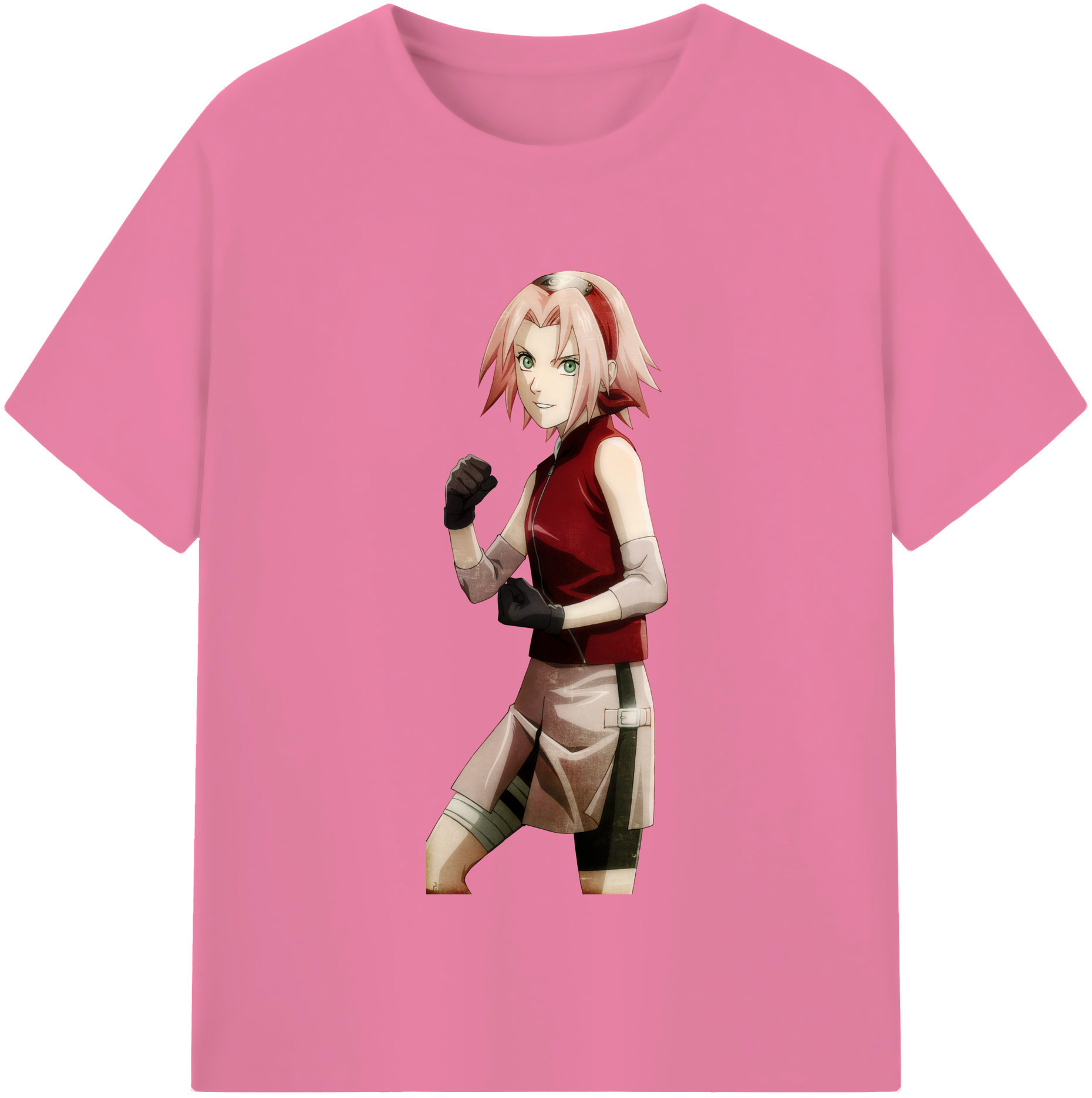（画像用） NARUTO -ナルト- 春野サクラ Haruno Sakura 綿100％半袖Tシャツ（フロントプリント）